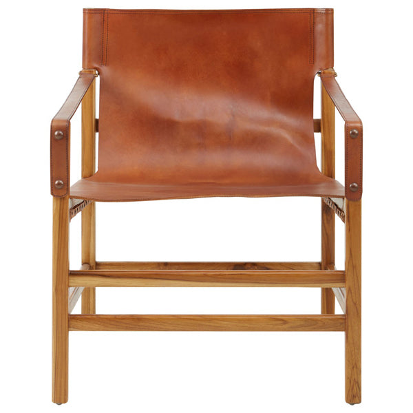 Olivia's Kendal Occasional Chair Brown Leather