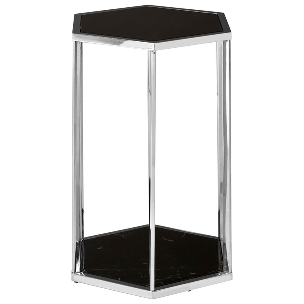 Olivia's Luxe Collection - Piper Hexagon Silver Side Table