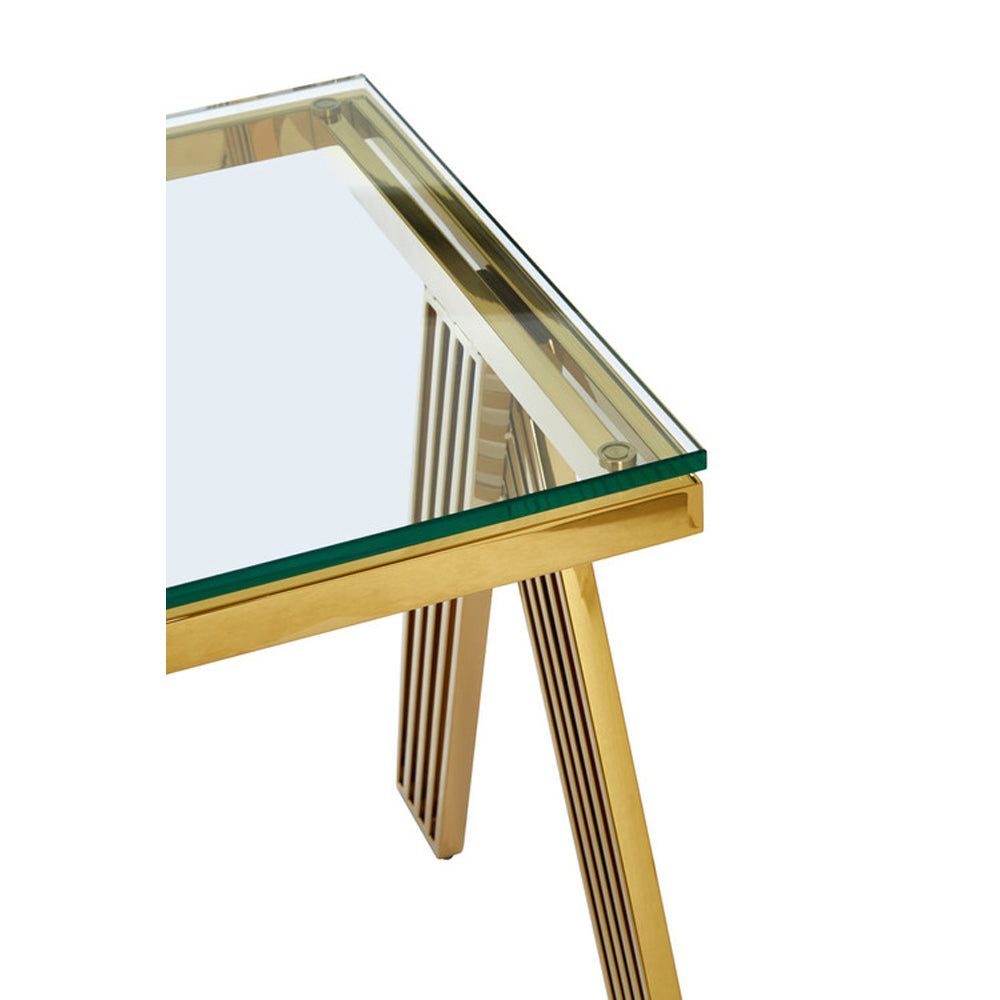  Premier-Olivia's Luxe Collection - Pipe Gold Side Table-Gold 813 