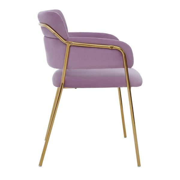 Olivia's Tara Dining Chair in Pink Velvet Gold Finish