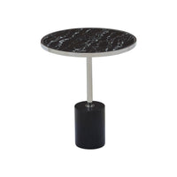 Olivia's Opal Side Table Black Marble