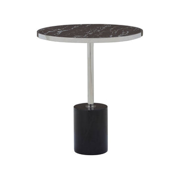 Olivia's Opal Side Table Black Marble