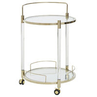 Olivia's Octavia Round Drinks Trolley in Gold