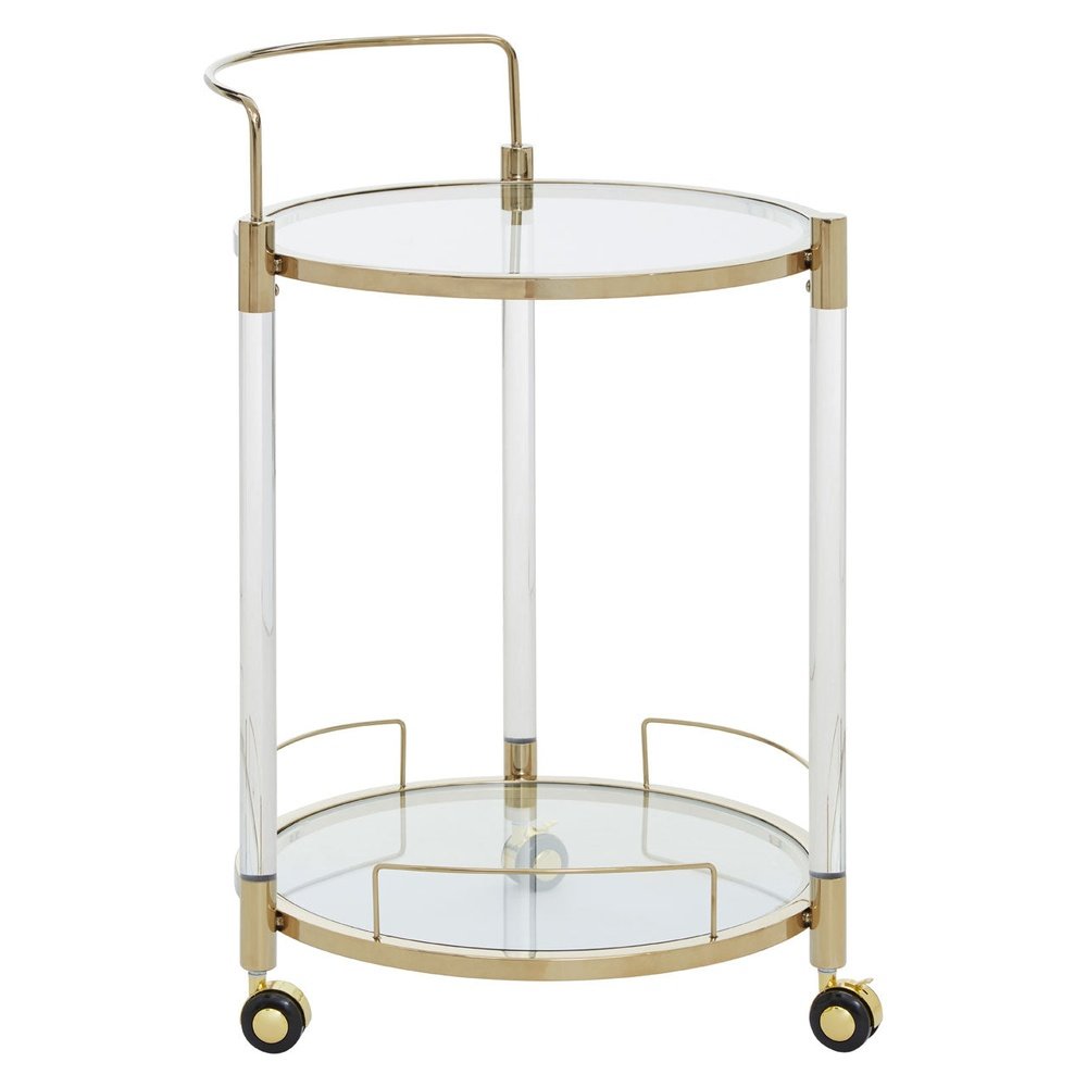 Olivia's Octavia Round Drinks Trolley in Gold