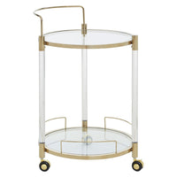 Olivia's Octavia Round Drinks Trolley in Gold