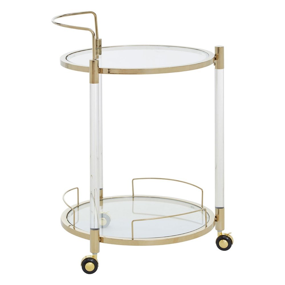 Olivia's Octavia Round Drinks Trolley in Gold