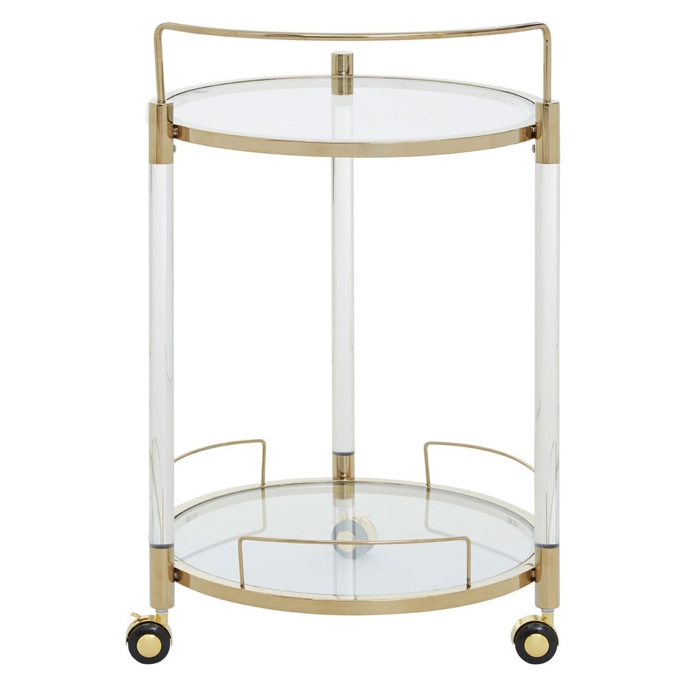 Olivia's Octavia Round Drinks Trolley in Gold