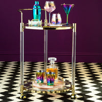 Olivia's Octavia Round Drinks Trolley in Gold