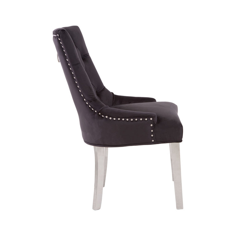 Olivia's Luxe Collection - Regina Black Velvet Dining Chair