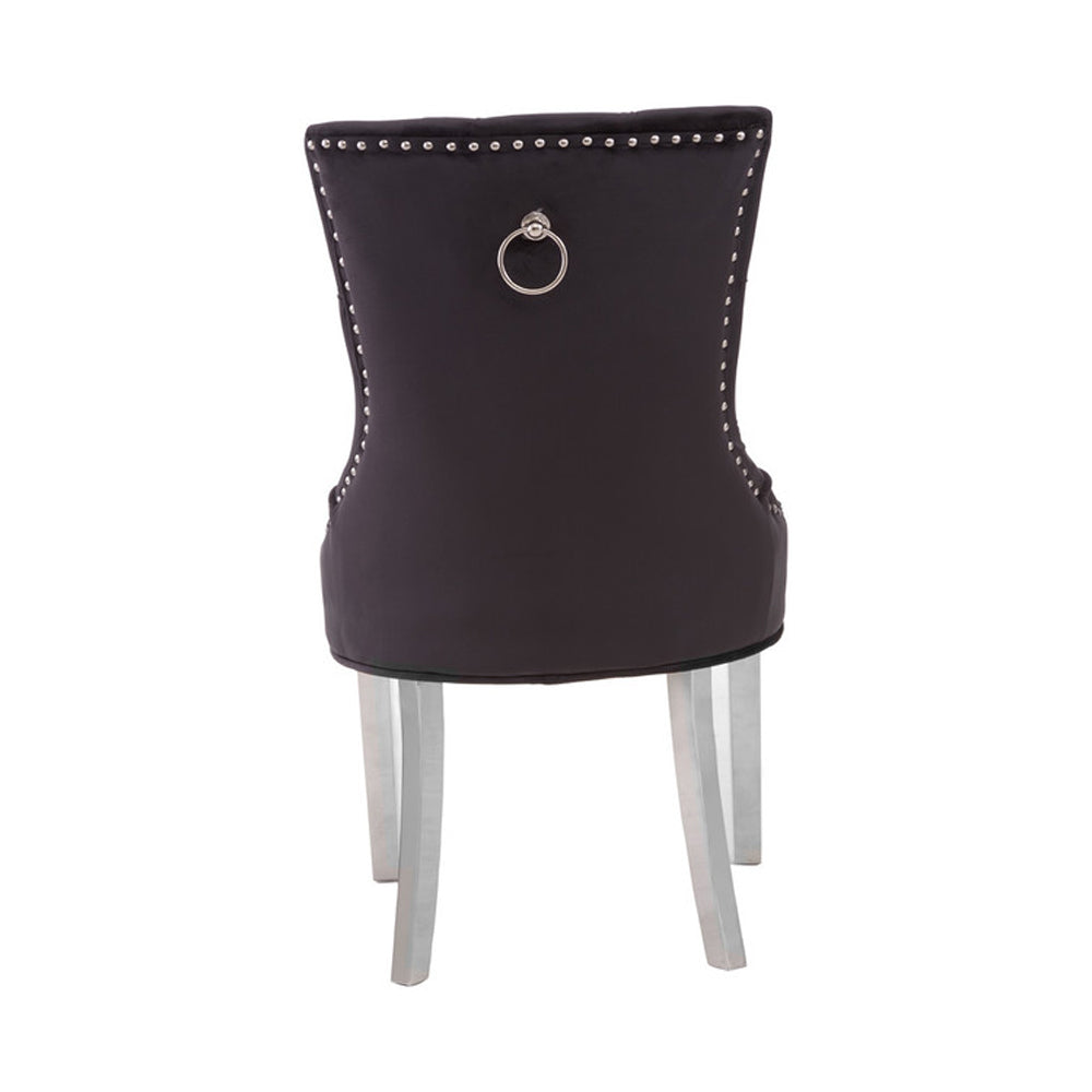  Premier-Olivia's Luxe Collection - Regina Black Velvet Dining Chair-Black 469 