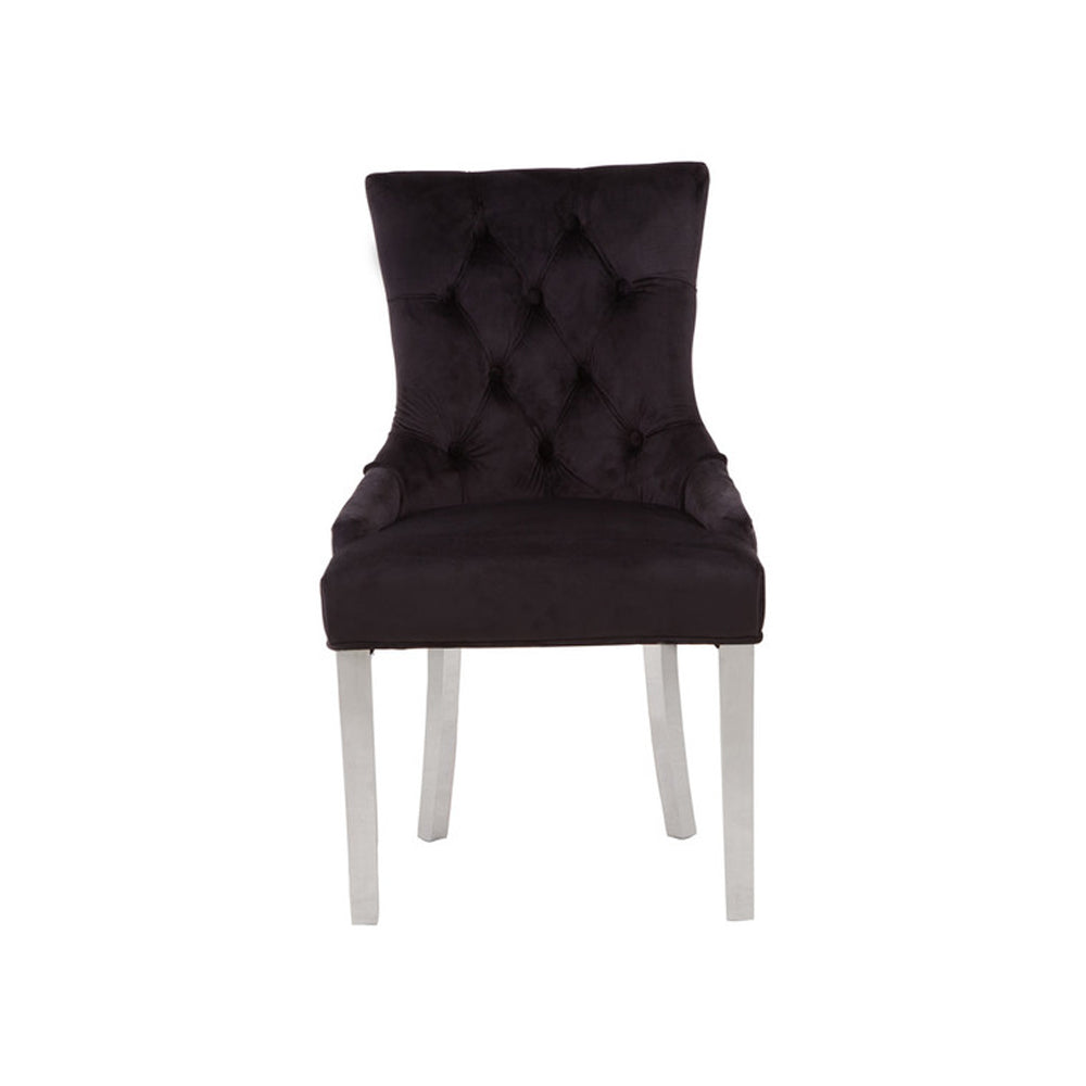  Premier-Olivia's Luxe Collection - Regina Black Velvet Dining Chair-Black 541 