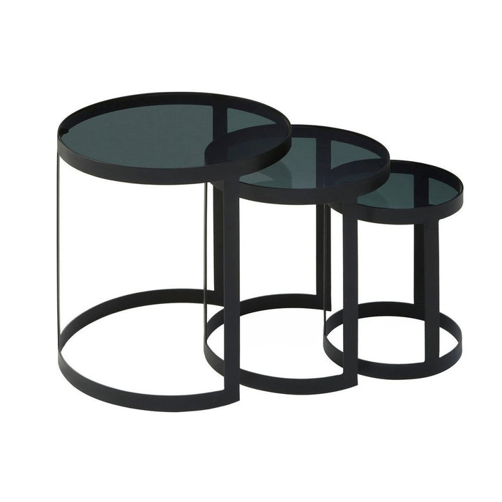 Corrin Set of 3 Nest of Tables - Black Powder Coated Finish Premier 1