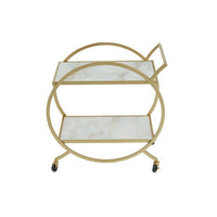 Olivia's Ava White Marble And Gold Finish Drink Cabinet