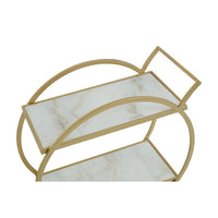 Olivia's Ava White Marble And Gold Finish Drink Cabinet