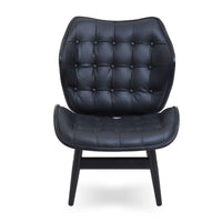 Olivia's Violet Accent Chair in Faux Black Leather