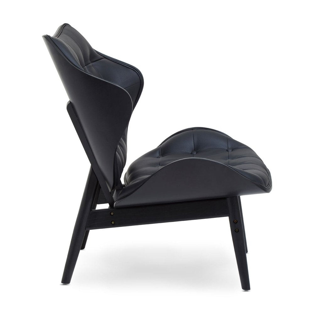 Olivia's Violet Accent Chair in Faux Black Leather