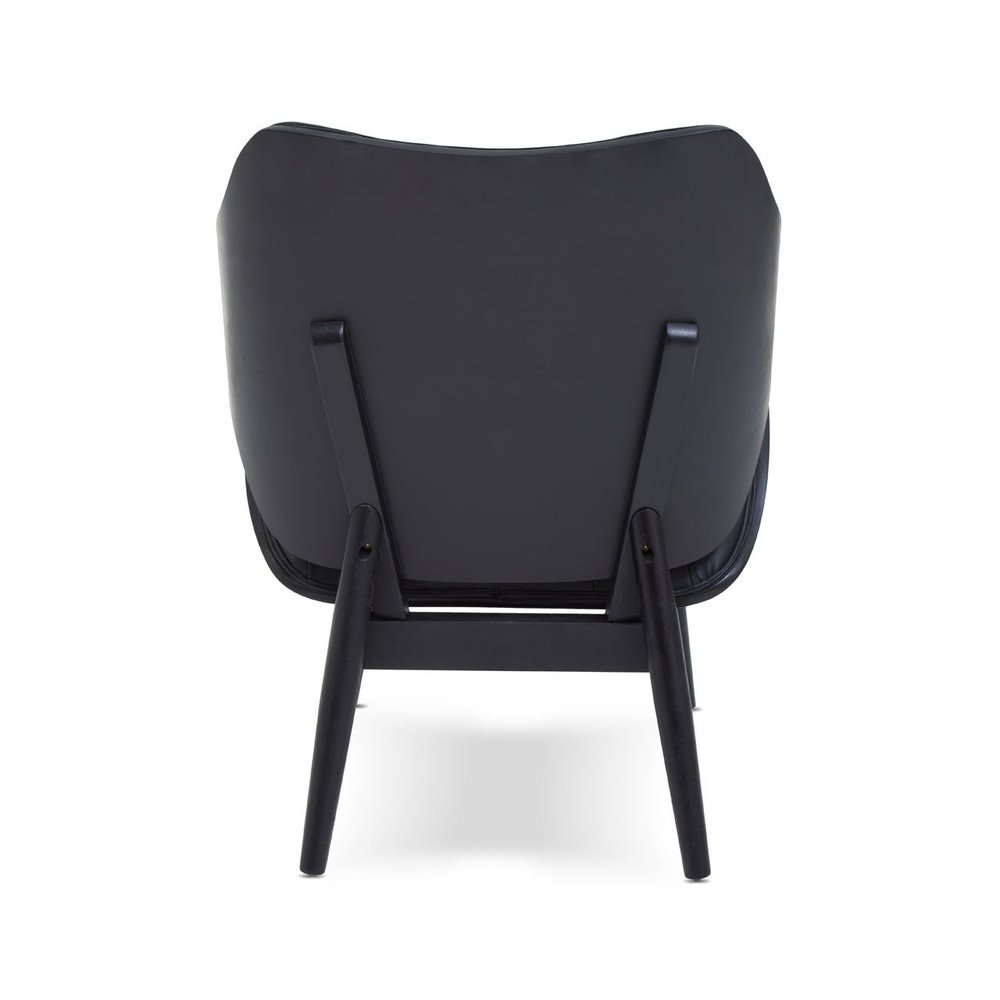 Olivia's Violet Accent Chair in Faux Black Leather