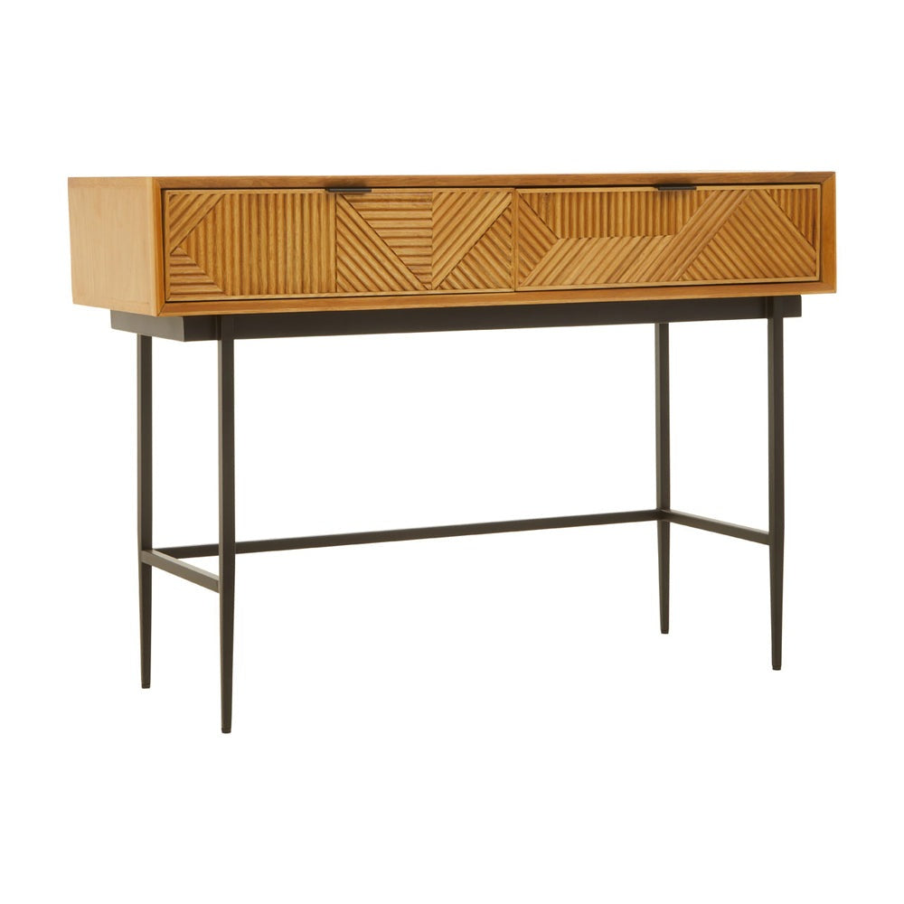 Olivia's Soft Industrial Collection - Jakar Console Table in Natural Finish