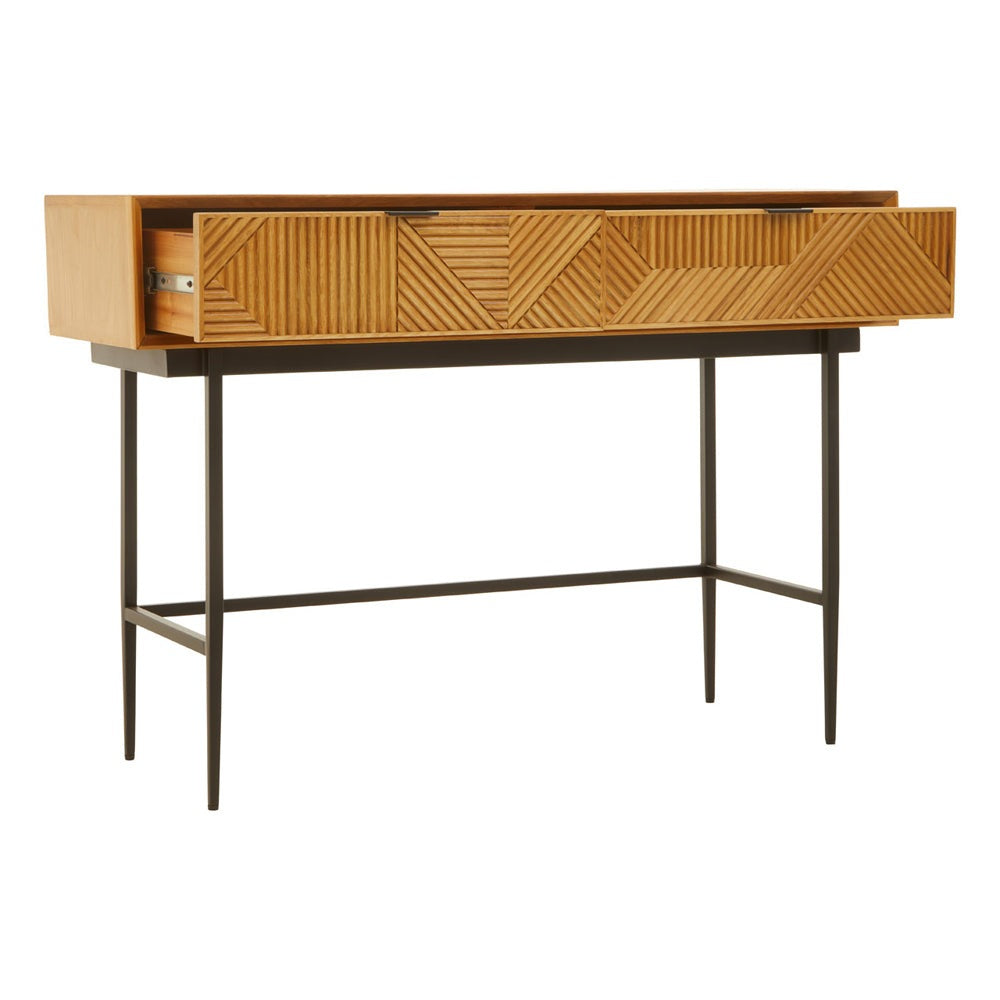 Olivia's Soft Industrial Collection - Jakar Console Table in Natural Finish