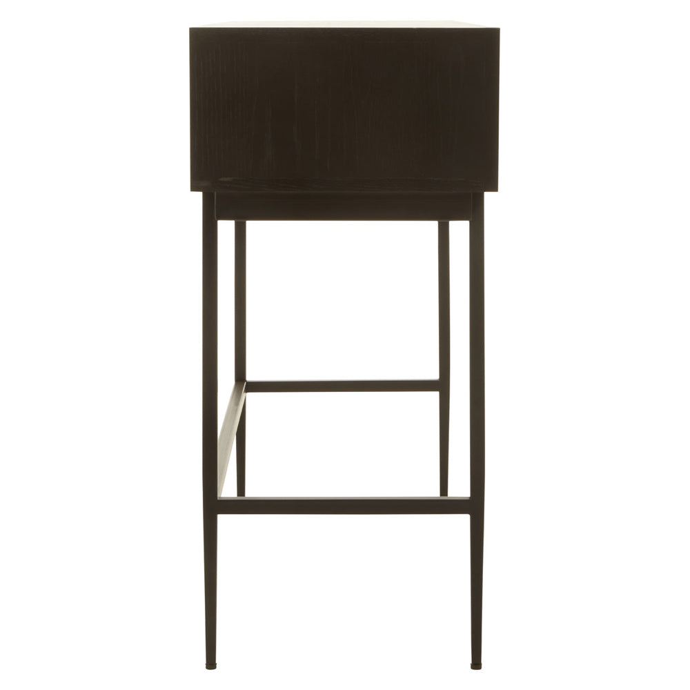 Olivia's Soft Industrial Collection - Jakar Console Table in Black Finish