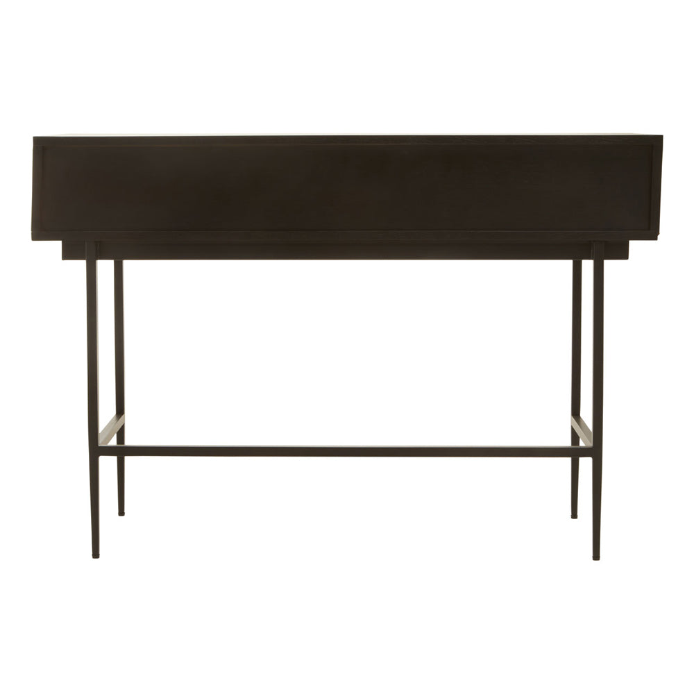 Olivia's Soft Industrial Collection - Jakar Console Table in Black Finish