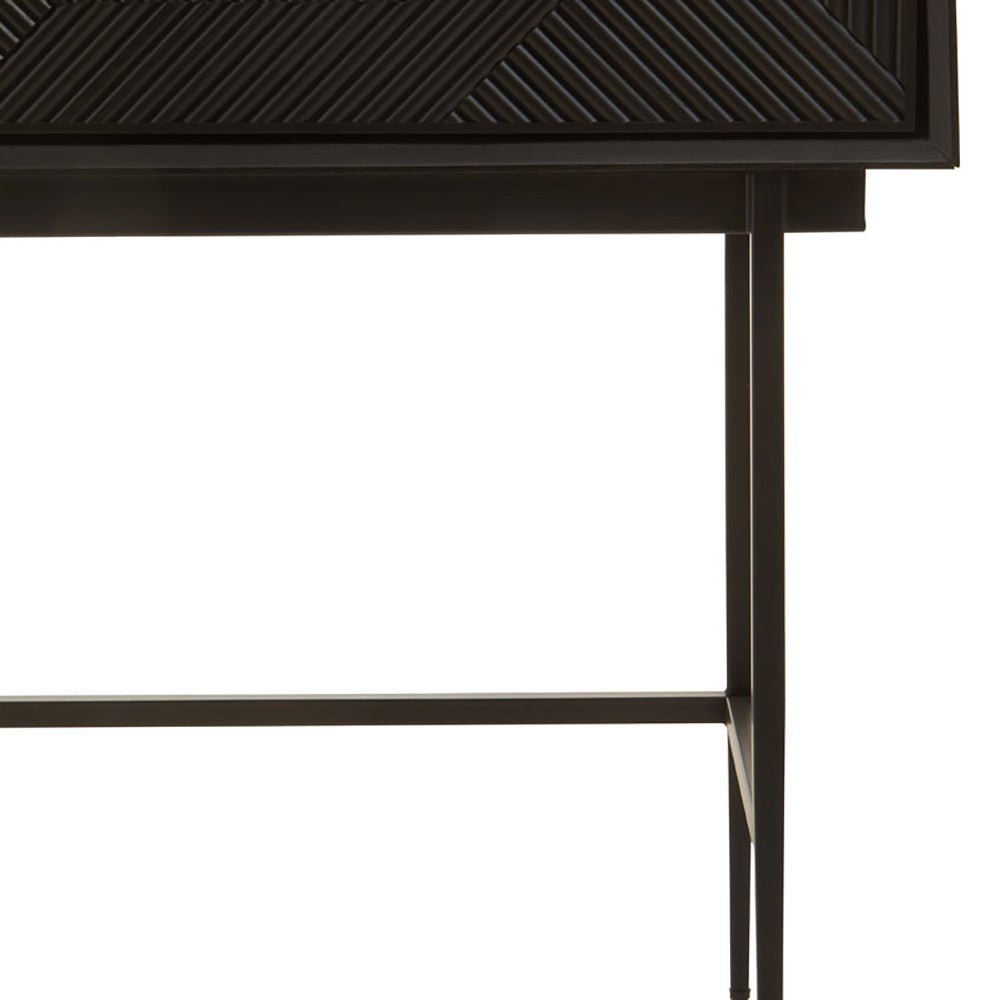 Olivia's Soft Industrial Collection - Jakar Console Table in Black Finish