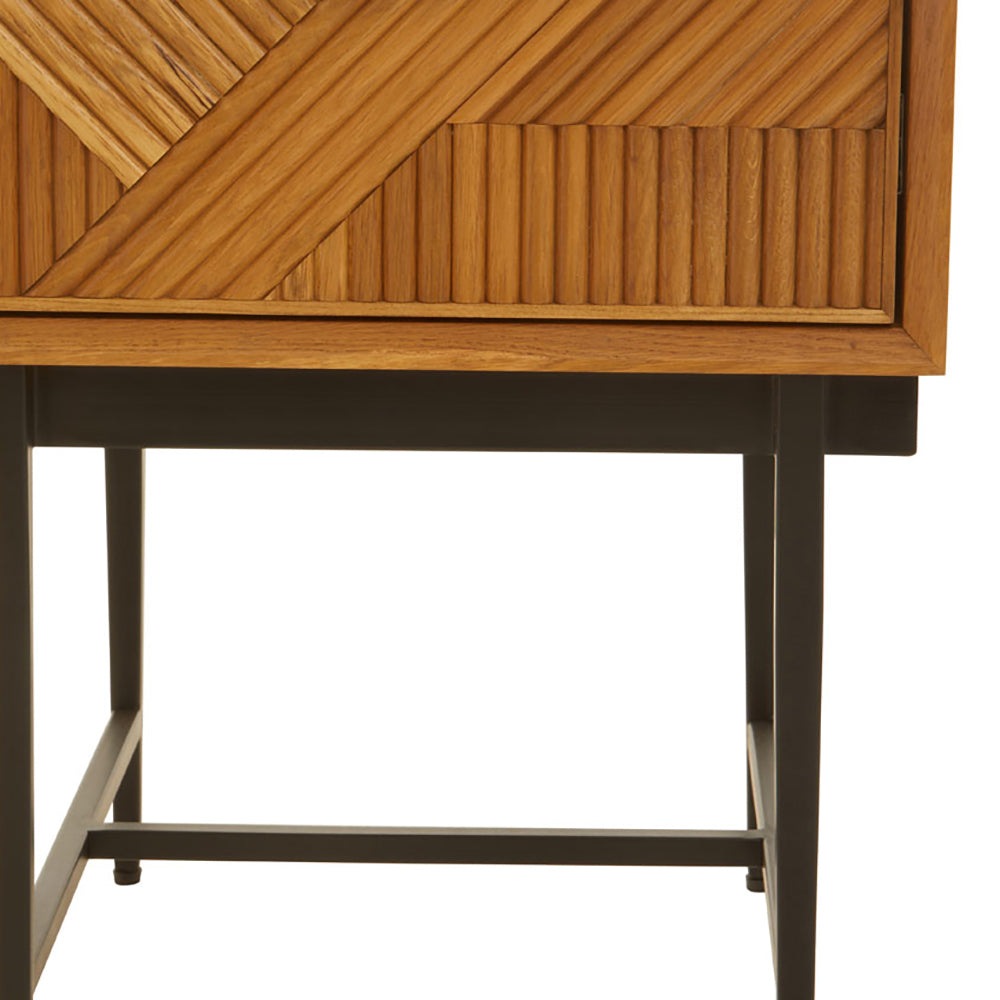 Olivia's Soft Industrial Collection - Jakar Side Table in Natural Finish