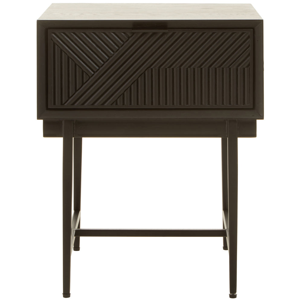 Olivia's Soft Industrial Collection - Jakar Side Table in Black Finish