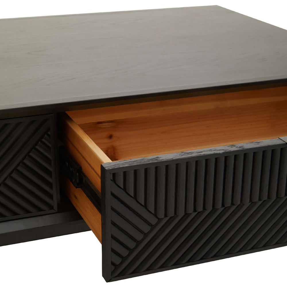 Olivia's Soft Industrial Collection - Jakar Coffee Table in Black Finish