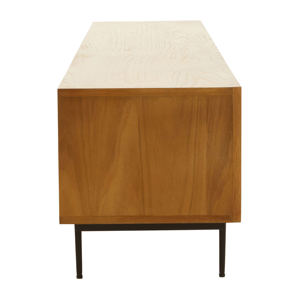 Olivia's Soft Industrial Collection - Jakar Wooden Media Unit in Natural Finish