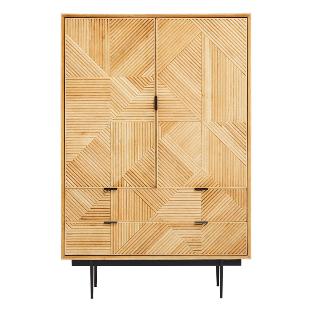 Olivia's Soft Industrial Collection - Jakar Wooden Cabinet in Natural Finish