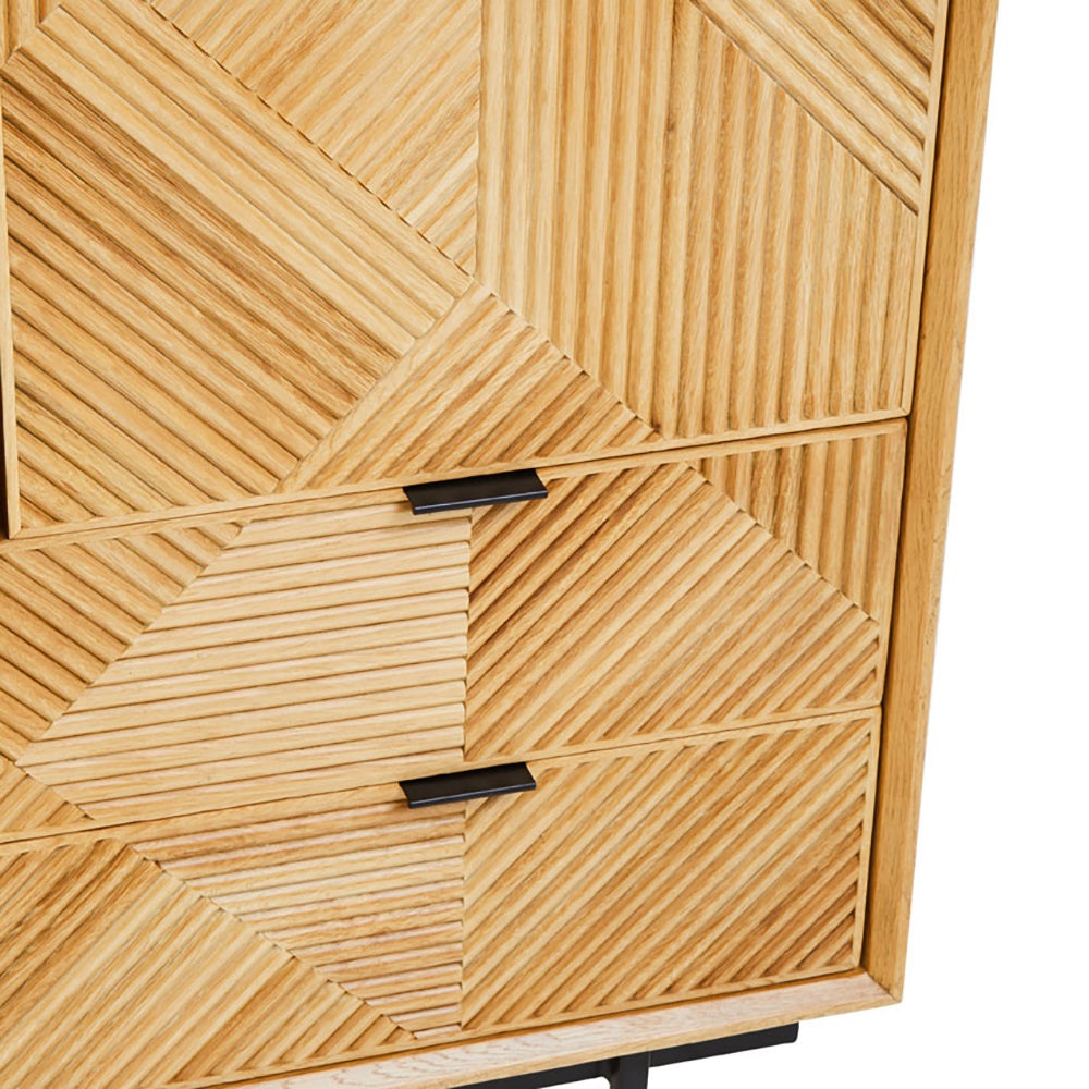 Olivia's Soft Industrial Collection - Jakar Wooden Cabinet in Natural Finish