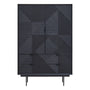Olivia's Soft Industrial Collection - Jakar Wooden Cabinet in Black Finish