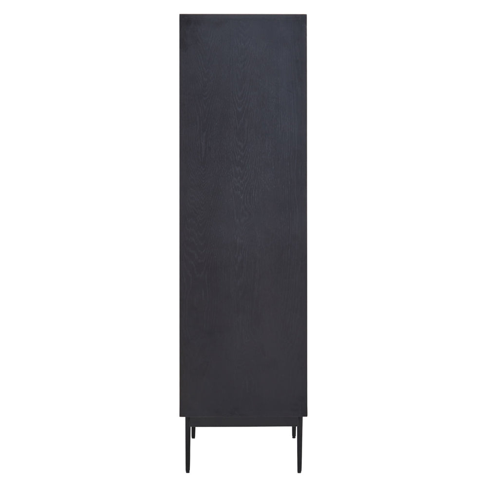 Olivia's Soft Industrial Collection - Jakar Wooden Cabinet in Black Finish