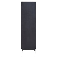 Olivia's Soft Industrial Collection - Jakar Wooden Cabinet in Black Finish