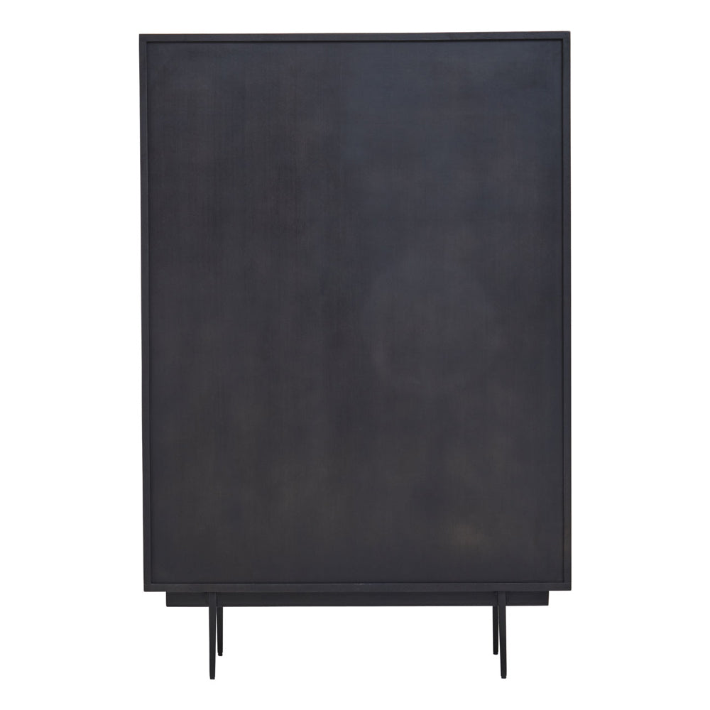 Olivia's Soft Industrial Collection - Jakar Wooden Cabinet in Black Finish