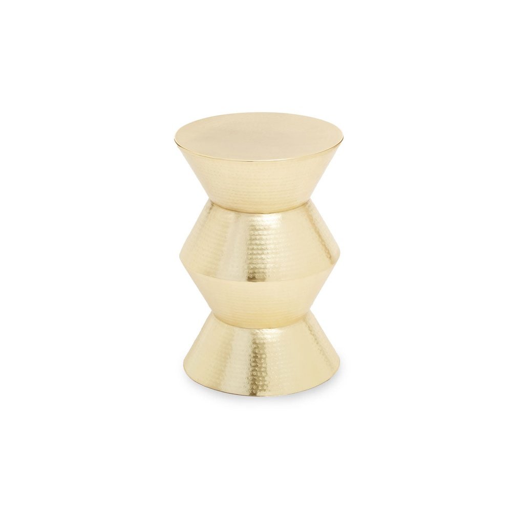 Olivia's Raphael Angular Drum Style Side Table in Gold