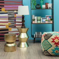 Olivia's Raphael Angular Drum Style Side Table in Gold