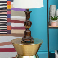 Olivia's Raphael Angular Drum Style Side Table in Gold