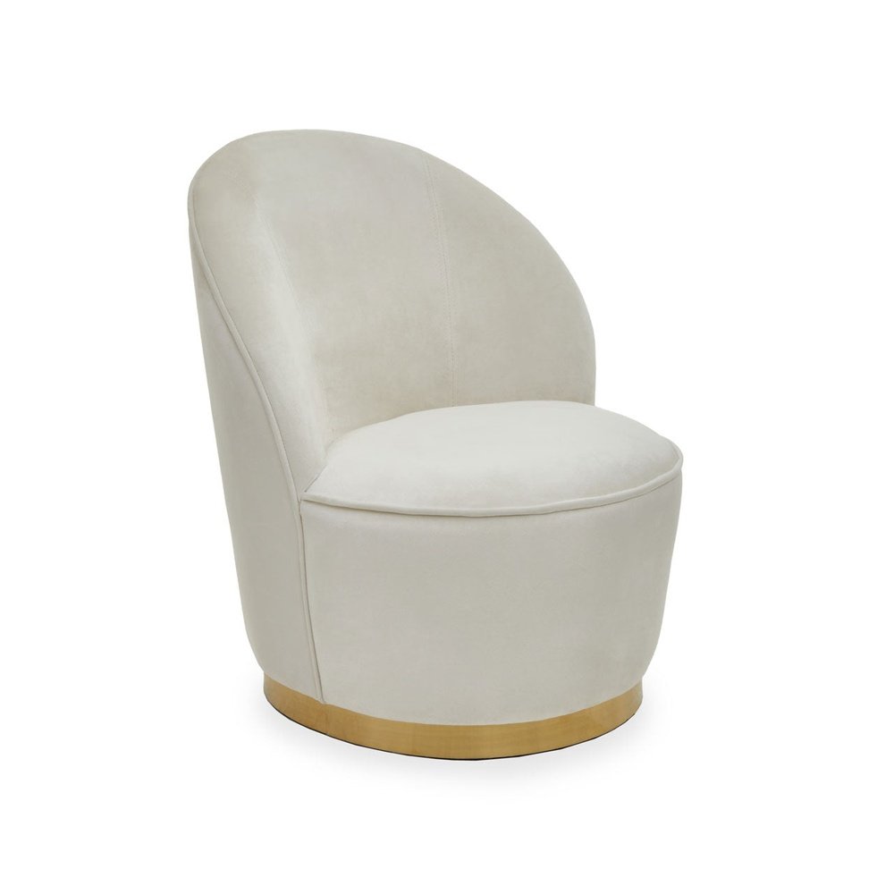 Tara Kids Accent Chair Cream Velvet with Gold Legs Olivia's