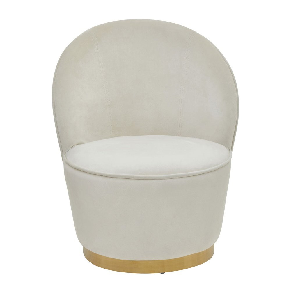 Tara Kids Accent Chair - Cream Velvet with Gold Legs Premier 1