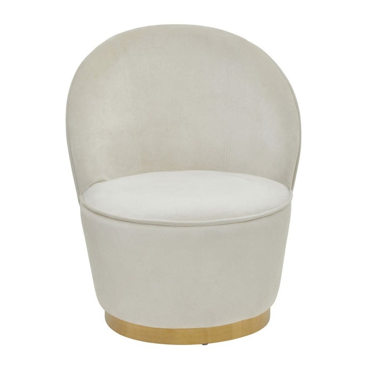 Tara Kids Accent Chair - Cream Velvet with Gold Legs Premier 1