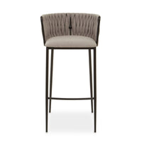 Olivia's Giselle Bar Chair in Grey Fabric & Black Frame