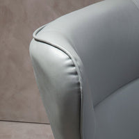 Olivia's Kali Accent Chair & Footstool in Faux Grey Leather