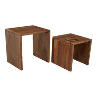 Olivia's Soft Industrial Collection - Surat Sheesham Nesting Tables