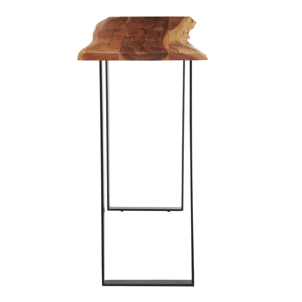 Olivia's Soft Industrial Collection - Sura Acacia Wood & Looped Iron Base Console Table