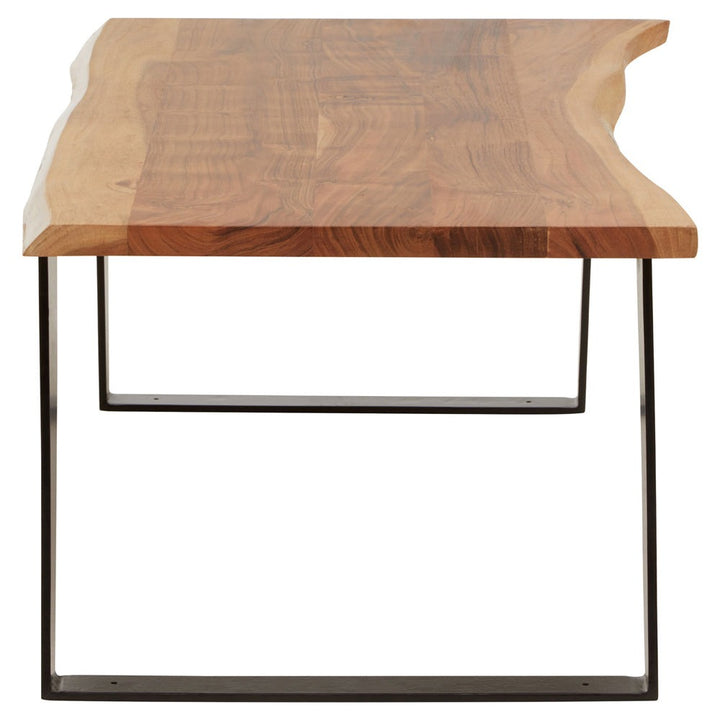 Soft Industrial Collection Sura Acacia Wood & Looped Iron Base Rectangular Coffee Table Premier 3