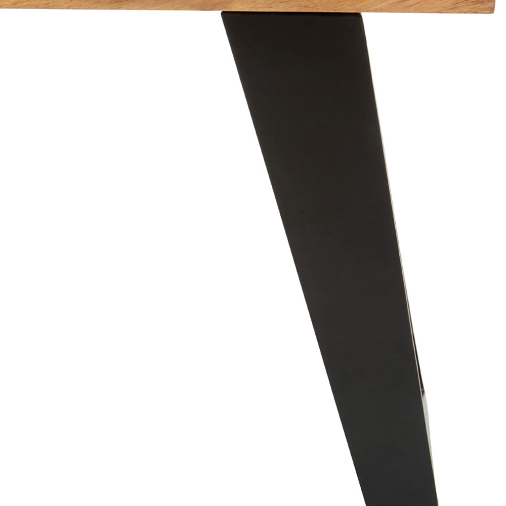 Soft Industrial Collection Sura Acacia Wood & Looped Iron Base Rectangular Coffee Table Premier 5