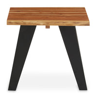 Olivia's Soft Industrial Collection - Sura Acacia Wood & Looped Iron Base Side Table