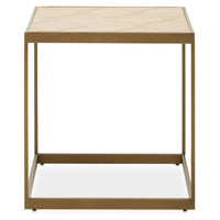 Olivia's Grayson Small End Table in Oak & Brushed Brass